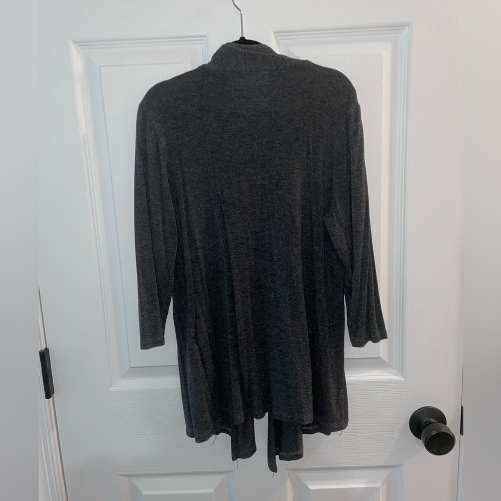 Draped Open Front Cardigan - Picture 3 of 10